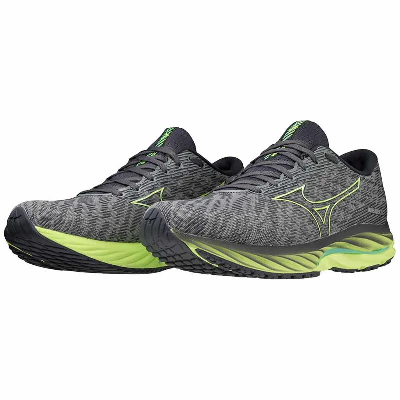 Mizuno Men's Wave Rider 26 Grey/Lime-2